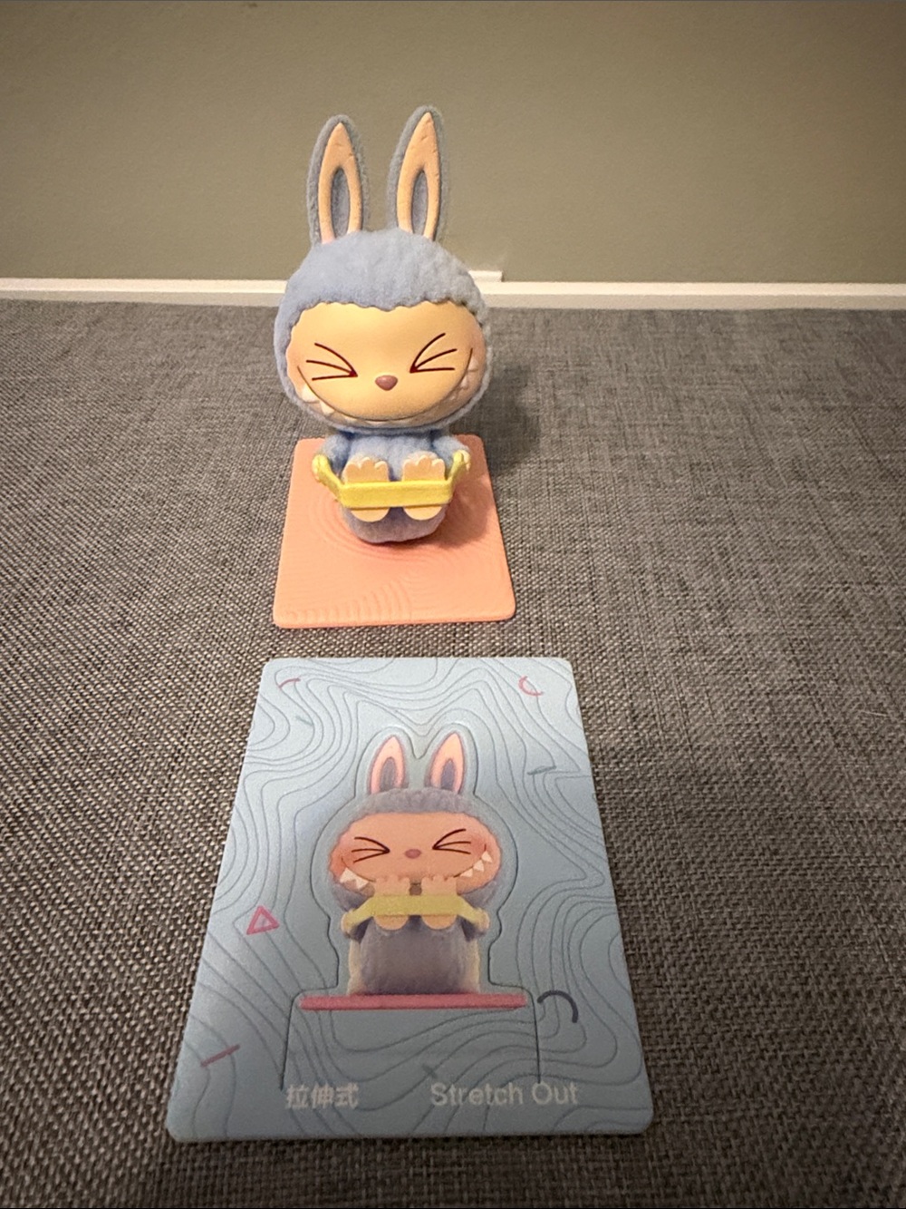 Blue Stretch Out Lazy Yoga Labubu